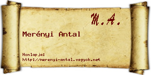 Merényi Antal névjegykártya